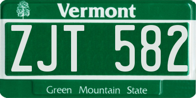 VT license plate ZJT582