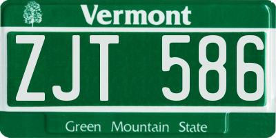 VT license plate ZJT586