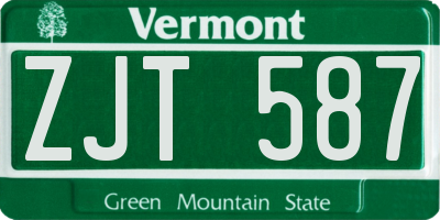 VT license plate ZJT587
