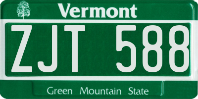 VT license plate ZJT588
