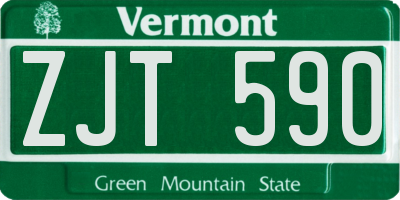 VT license plate ZJT590