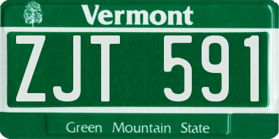 VT license plate ZJT591