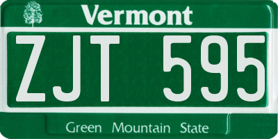 VT license plate ZJT595