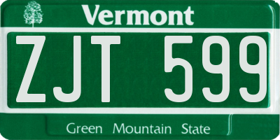 VT license plate ZJT599