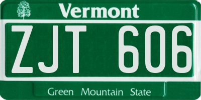 VT license plate ZJT606