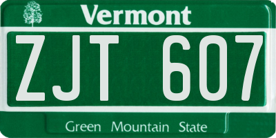VT license plate ZJT607