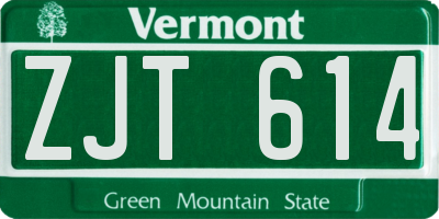 VT license plate ZJT614