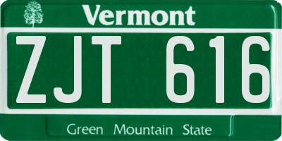 VT license plate ZJT616