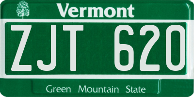VT license plate ZJT620