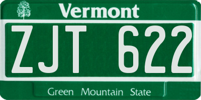 VT license plate ZJT622
