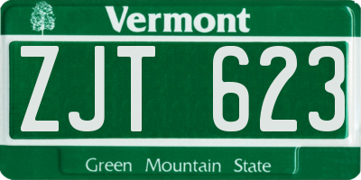 VT license plate ZJT623