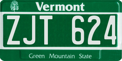 VT license plate ZJT624