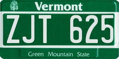 VT license plate ZJT625