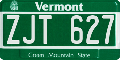 VT license plate ZJT627