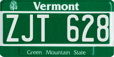 VT license plate ZJT628