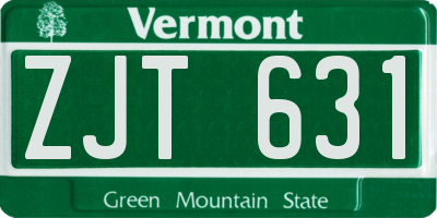 VT license plate ZJT631