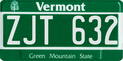 VT license plate ZJT632