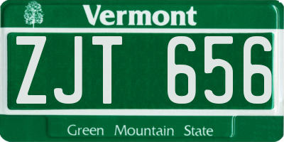VT license plate ZJT656
