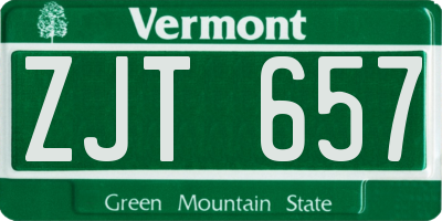 VT license plate ZJT657