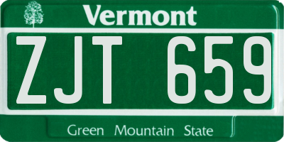 VT license plate ZJT659