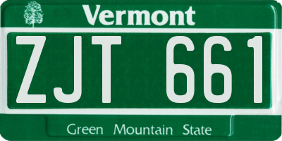 VT license plate ZJT661