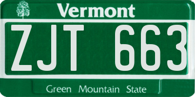 VT license plate ZJT663