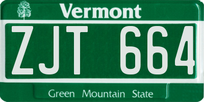 VT license plate ZJT664