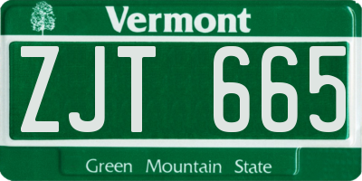 VT license plate ZJT665