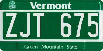 VT license plate ZJT675