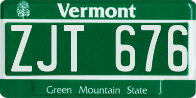 VT license plate ZJT676
