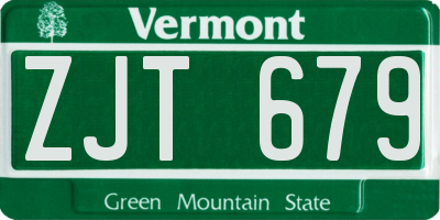 VT license plate ZJT679