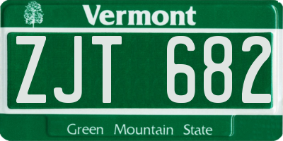 VT license plate ZJT682