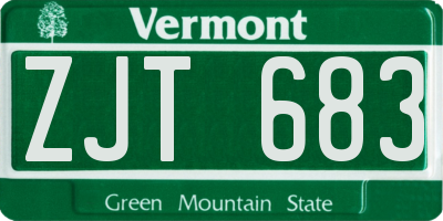 VT license plate ZJT683