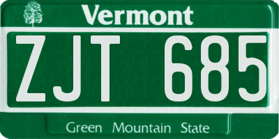 VT license plate ZJT685