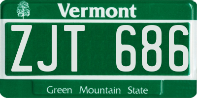 VT license plate ZJT686