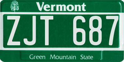 VT license plate ZJT687