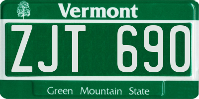 VT license plate ZJT690