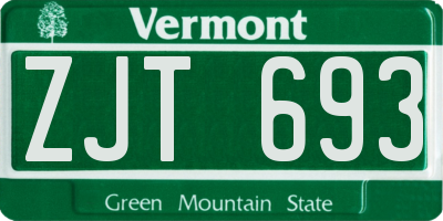 VT license plate ZJT693