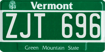 VT license plate ZJT696