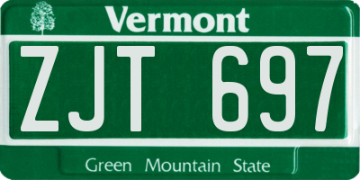 VT license plate ZJT697