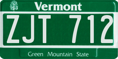 VT license plate ZJT712