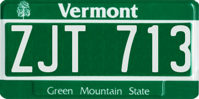 VT license plate ZJT713