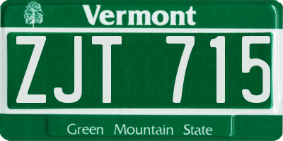 VT license plate ZJT715