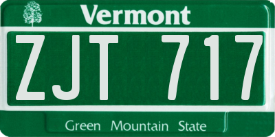 VT license plate ZJT717