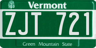 VT license plate ZJT721