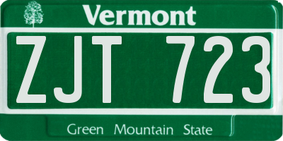 VT license plate ZJT723