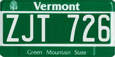 VT license plate ZJT726