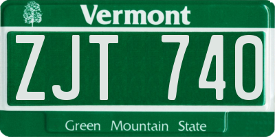 VT license plate ZJT740