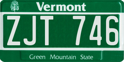 VT license plate ZJT746