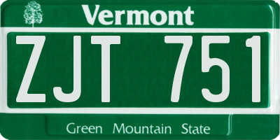 VT license plate ZJT751